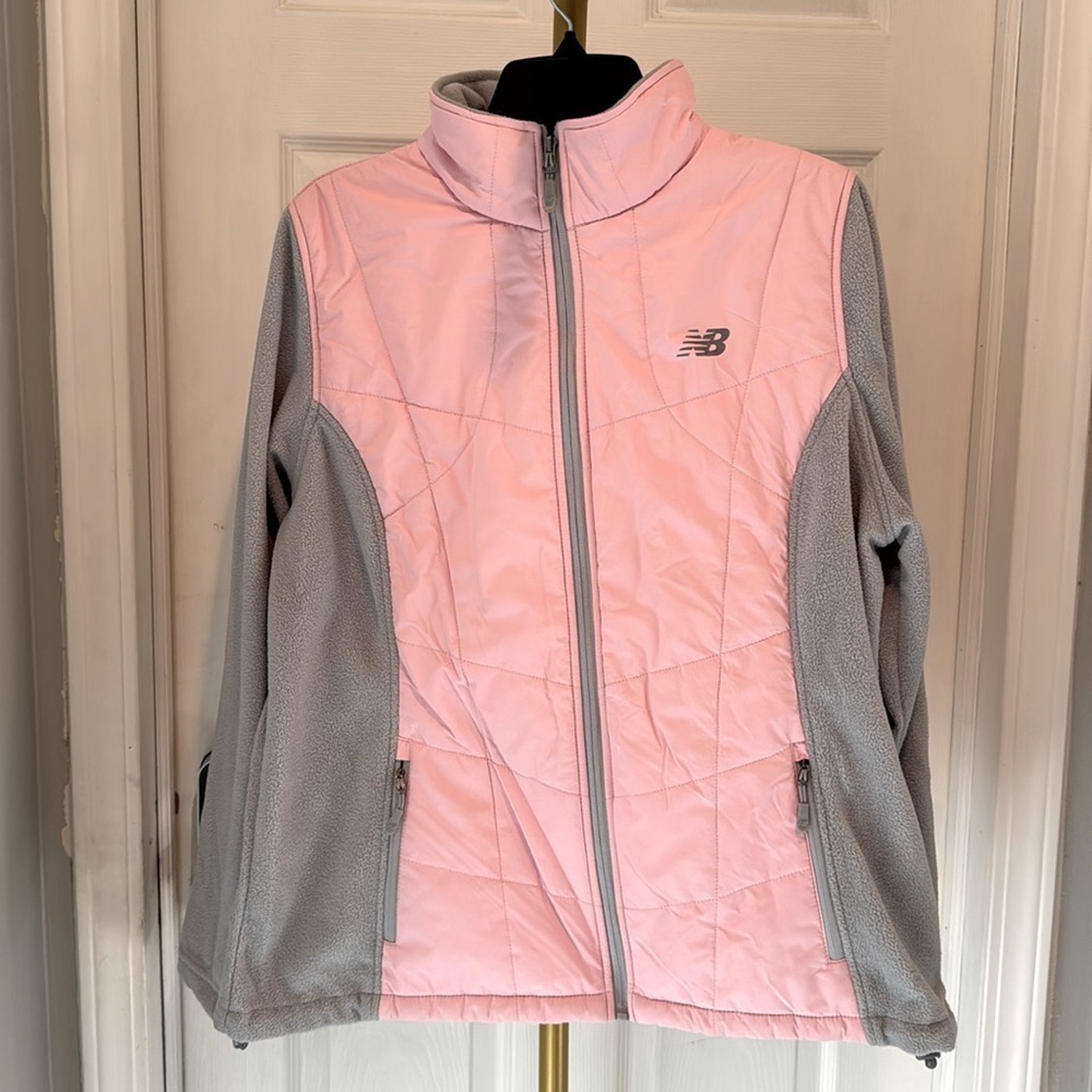New Balance pink and gray fleece jacket EUC 1X